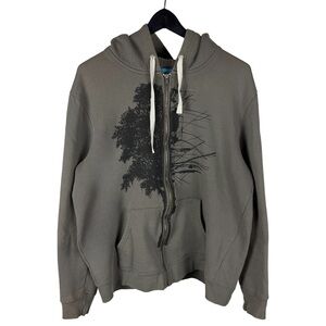 Women’s Y2K Threadless Tree of Life Streetwear Grey Full Zip Hoodie Size XL